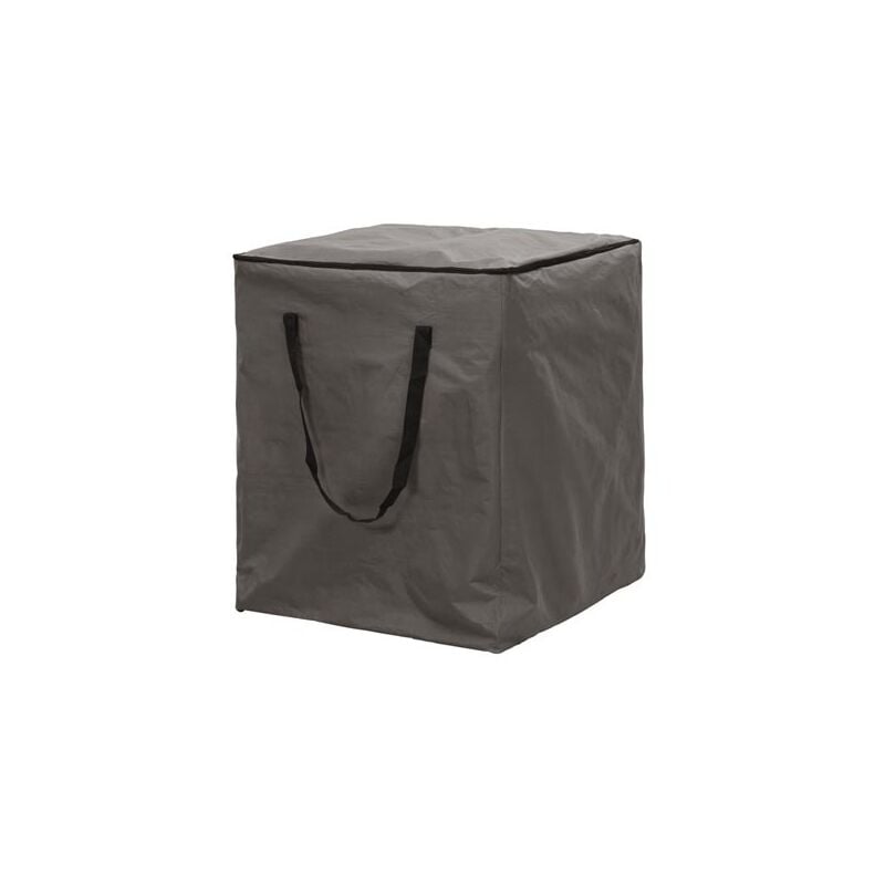 Perel - Housse d'extérieur pour coussins lounge, gris, cube, 75 cm x 75 cm x 90 cm