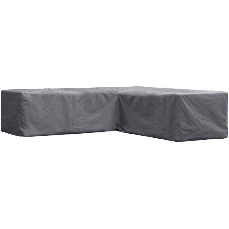 Housse d'extérieur pour ensemble de jardin, gris, forme l, 250 cm x 250 cm x 70 cm - Perel