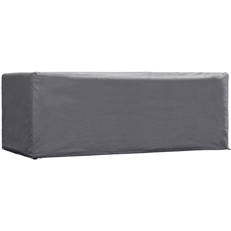 Housse de protection pour table max. 180 cm, housse hivernage salon, bâche, housse extérieure mobilier de jardin, gris, rectangulaire, 185 cm x 105