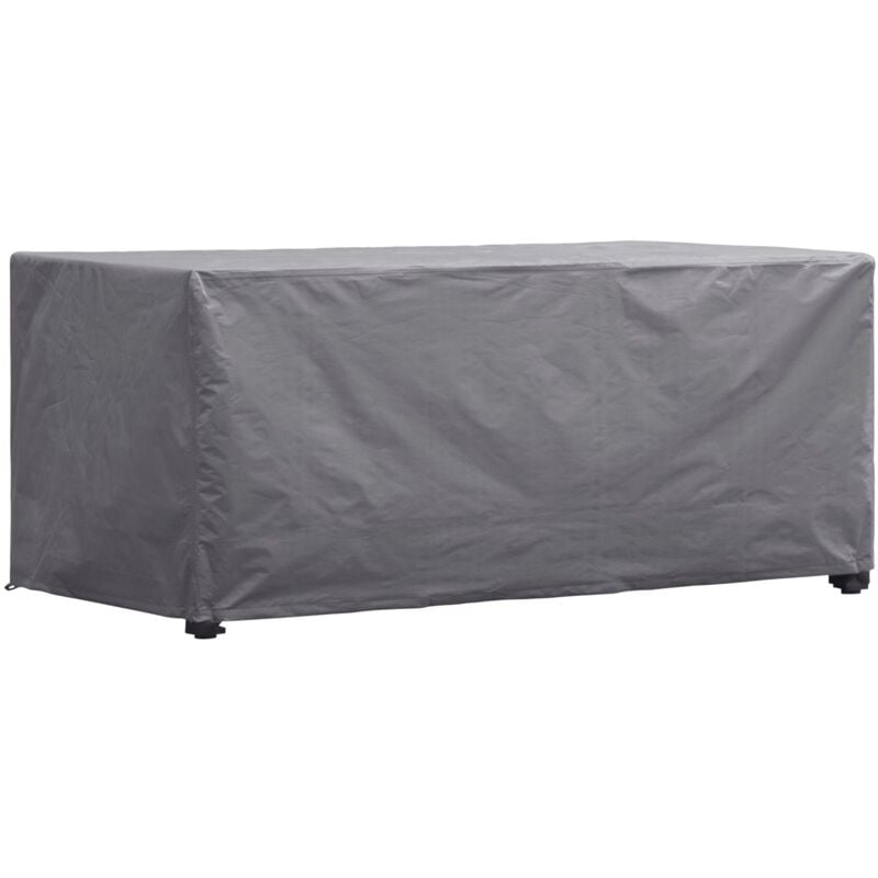 Housse de protection pour table max. 160 cm, housse hivernage salon, bâche, housse extérieure mobilier de jardin, gris, rectangulaire, 165 x 105 x 75