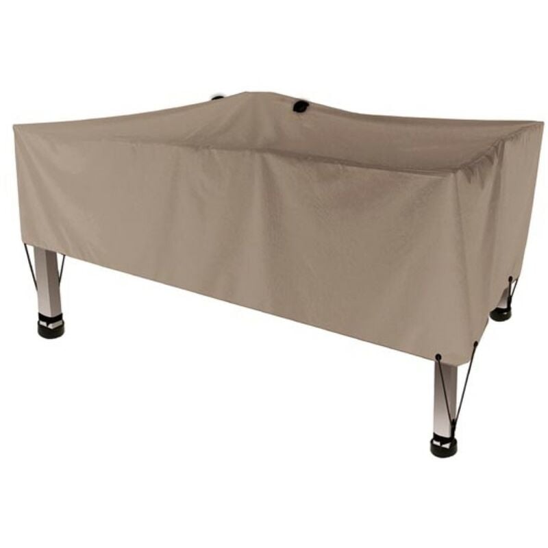Perel - Housse d'extérieur pour table, gris beige, rectangulaire, 185 cm x 105 cm x 60 cm