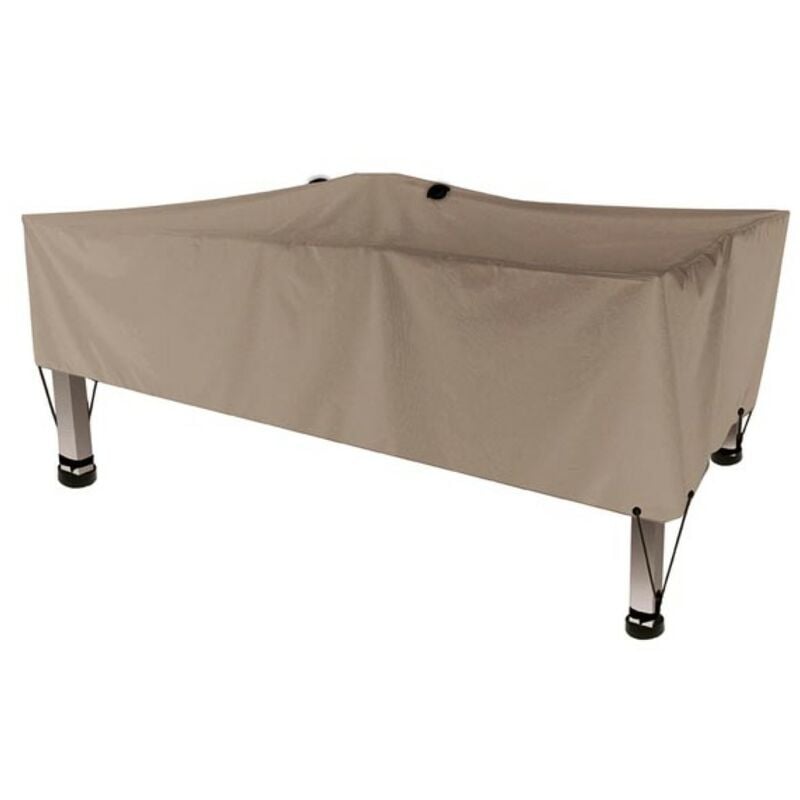 Perel - Housse d'extérieur pour table, gris beige, rectangulaire, 225 cm x 105 cm x 60 cm
