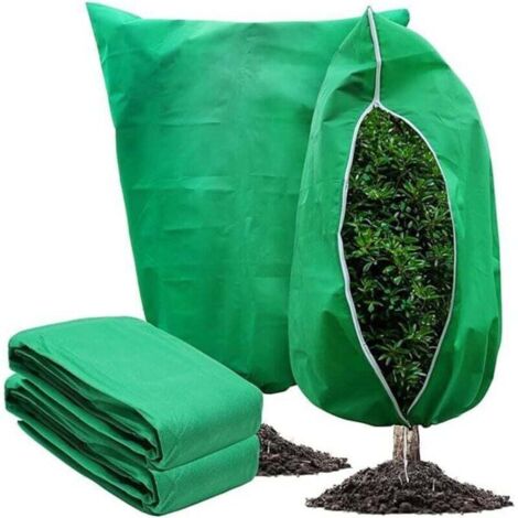 Housse d'hiver en deux parties pour plantes d'extérieur, avec fermeture éclair et cordon de serrage (80 x 120 cm)