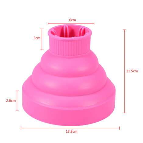 Housse diffuseur pliable pour sèche-cheveux - Accessoire coiffure avec couvercle (Rose)