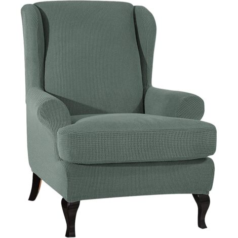 Housse élastique (verte) pour fauteuils à oreilles, protection de fauteuil