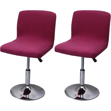 Housse extensible bordeaux en 2 pièces pour tabouret de bar, housse imprimée pour chaise haute