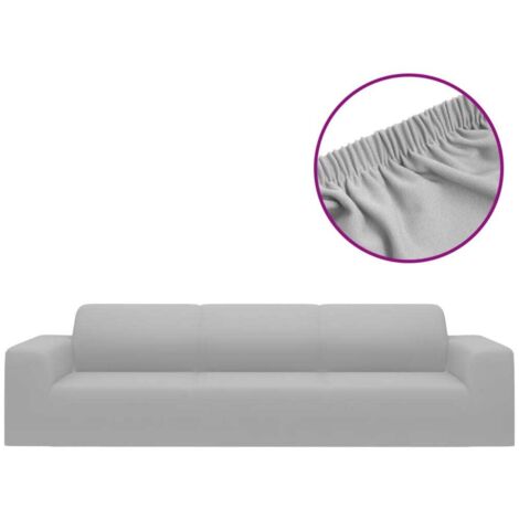 Housse extensible de canapé 4 places Gris Jersey de polyester CFW310277