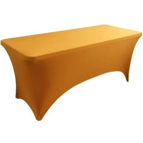Housse Extensible for Table de conférence, Mariage, hôtel, Anniversaire,Mariage, Cocktail, Banquet, Festival(Doré,6FT 183x76x76cm)