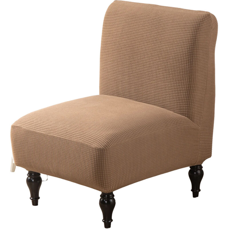 Housse extensible jacquard pour fauteuil sans accoudoirs, housse de protection amovible pour canapé simple sans accoudoirs (kaki)