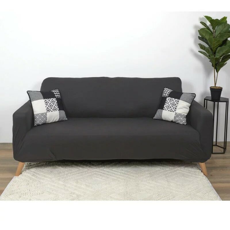 Housse extensible canapé 3 places Gris Home Deco Factory