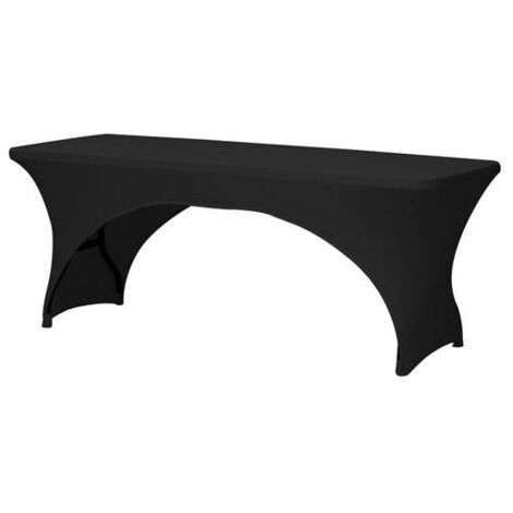 Housse extensible pour table rectangulaire - arqué - noir