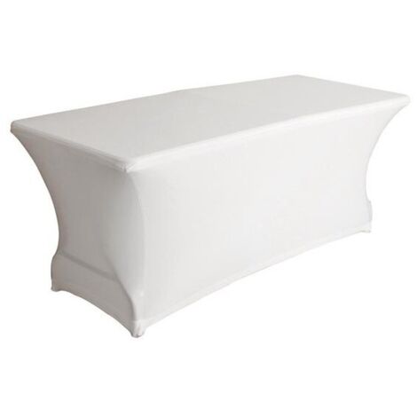 Housse extensible pour table rectangulaire - blanc