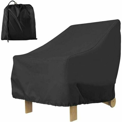Housse protection imperméable noire pour fauteuil de jardin