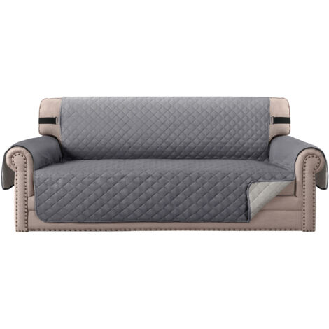 Housse Fauteuil Protecteur , Taille 3 Places / Relax. Housse Matelasse Réversible. Couleur gris