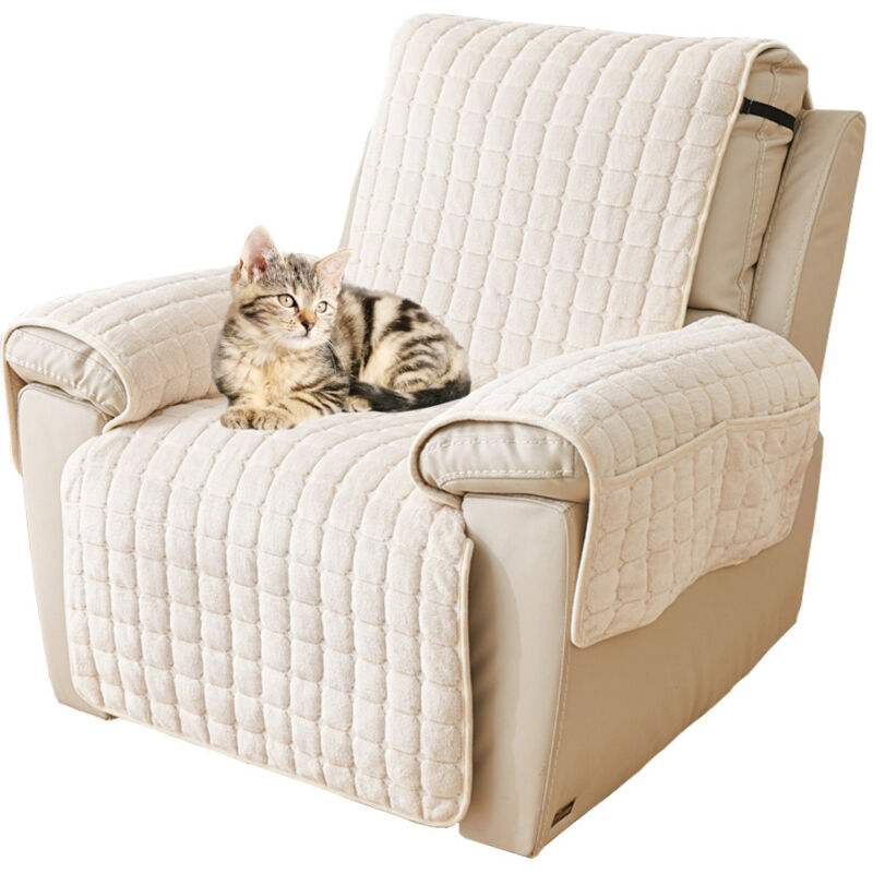 Sinbinta - Housse Fauteuil Relax, Housse pour Canapé Relax, Chat Chiens Fauteuil Protection Lavable Résistant à l'usure Antidérapant – Beige 116x190cm