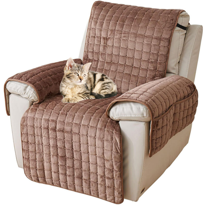 Sinbinta - Housse Fauteuil Relax, Housse pour Canapé Relax, Chat Chiens Fauteuil Protection Lavable Résistant à l'usure Antidérapant – Café 167x190cm