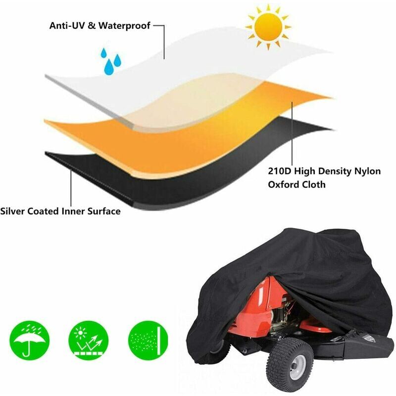 Ayyqh - Housse imperméable pour tondeuse autoportée - Housse de protection pour tracteur de jardin,L(182111116CM)