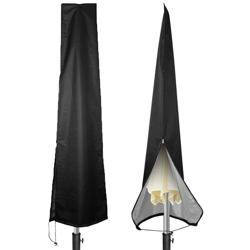 Housse imperméable en tissu Oxford 600D pour parasol de terrasse avec fermeture éclair (2405757 cm), convient aux parasols de jardin de 9 à 11 pieds.
