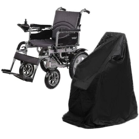 Housse imperméable et anti-poussière pour fauteuils roulants électriques, manuels et pliables. Noire