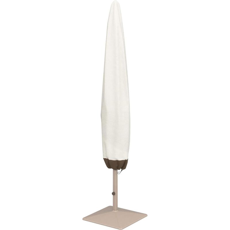 Housse imperméable et protectrice contre le soleil pour parasol banane d'extérieur, housse pour parasol de terrasse, couleur beige et café, housse