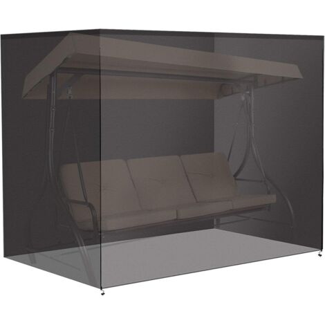 Housse imperméable noire résistante à l'hiver pour balancelle 3 places - 220 x 125 x 170 cm - Tissu Oxford 210D