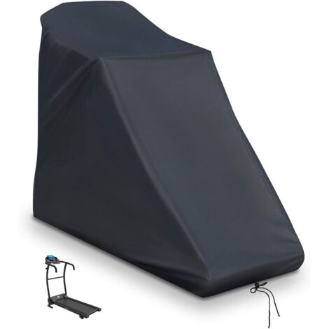 Housse imperméable pour tapis de course, non pliable, avec fermeture éclair et cordon de serrage - Noire
