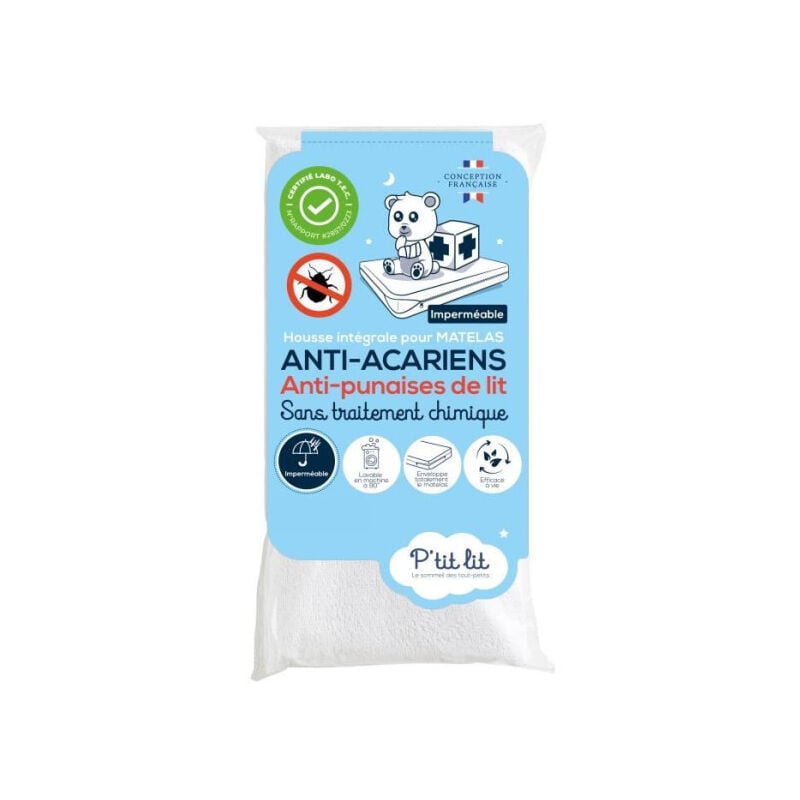Housse intégrale matelas Imperméable - Anti-Punaise de lit - 70x140x15 cm - Fermeture a glissiere - Sans traitement chimique