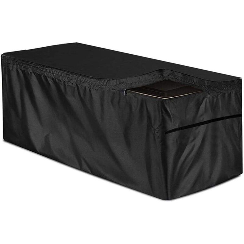 Housse Jardin Étanche en Oxford 210D, Housse Coffre Rangement Exterieur avec Fermeture À Glissière, Housse Boîte Terrasse,Noir M:1306071cm