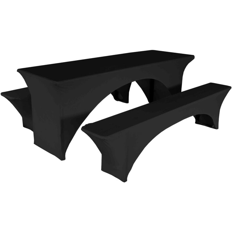 Housse élastique stretch pour table et bancs pliants en bois