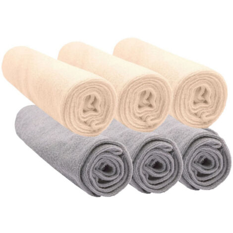 Housse matelas à langer 50x70 cm Coton Bio (3 Ecru + 3 Noisette)
