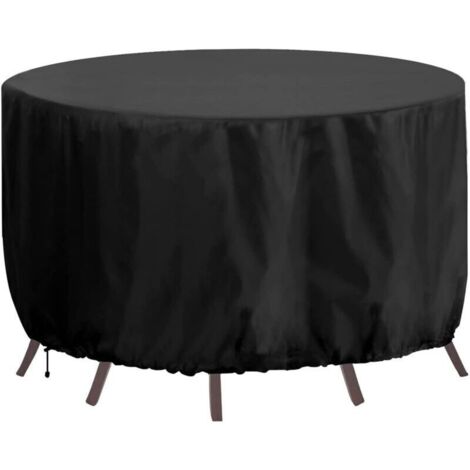 Housse meubles jardin 180x80 cm, oxford 420D imperméable, résistante vent et UV, noire