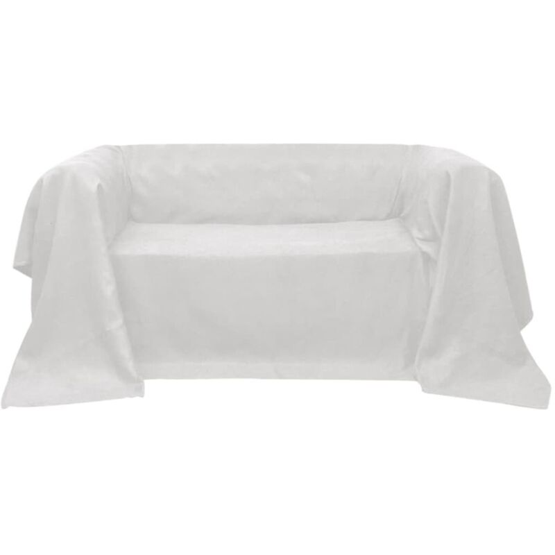 Housse de canapé Micro-suède Crème 270x350 cm - Vidaxl