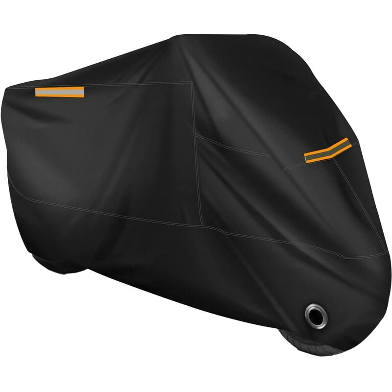 Housse moto imperméable xxl protection solaire antivol bandes réfléchissantes noir