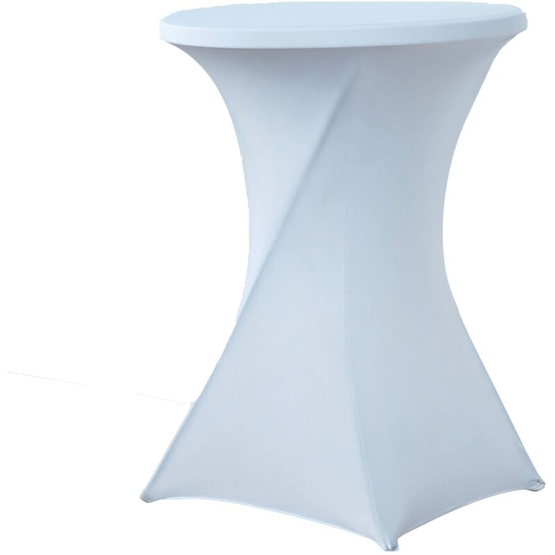 Housse nappe blanche Werka Pro pour table mange debout ronde ø80cm