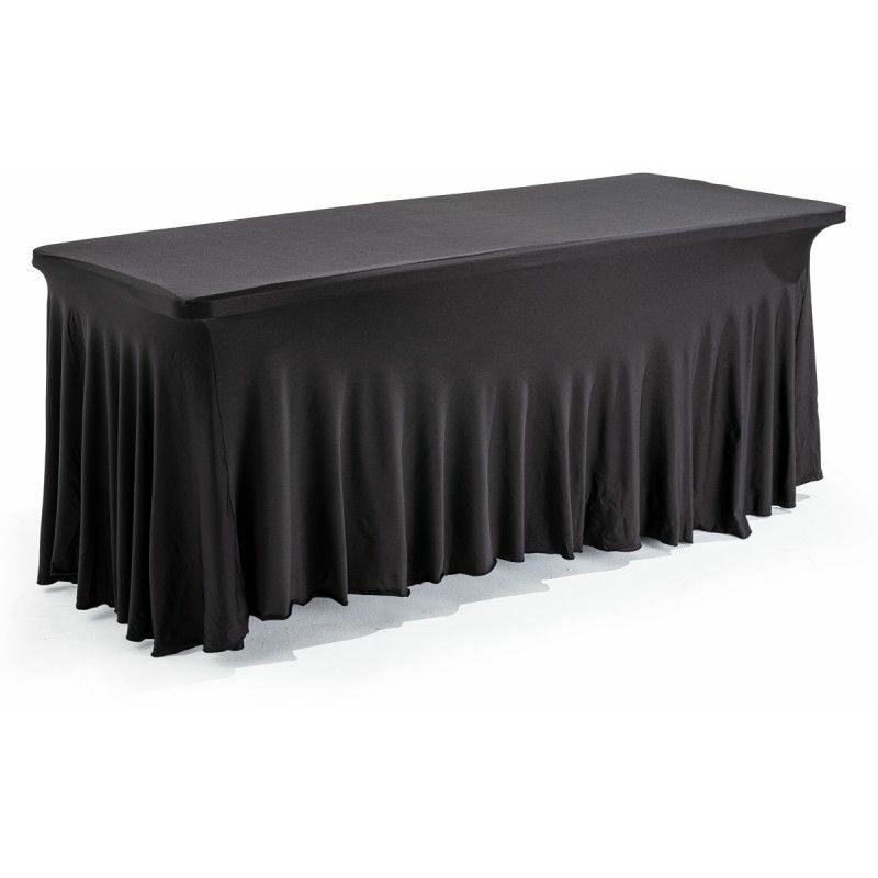 Mob Event Pro - Housse nappe pour table de cocktail, réception, 180 cm noir