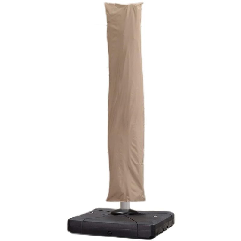 Beijiyi - Housse Parasol Déporté 255 x 62 cm, Housse de Protection en Tissu Polyester 250g, Housses pour Parasols de Jardin avec Tige et Zippé, Kaki