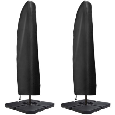 Housse Parasol Deporte 3x3,Bâche Parasol Déporté Imperméable en 420D Tissu Oxford,Anti-UV Housse de Protection,265x407050cm,Noir