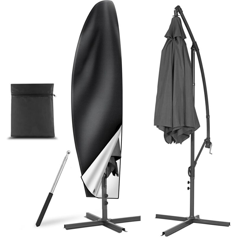 Housse Parasol Deporte avec Perche Télescopique, Housse de Protection pour Parasol en Tissu Oxford 210D , Imperméable, Coupe-Vent, Anti-UV ,pour