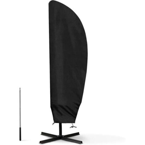 Housse Parasol Déporté pour Parasol Ø 2-4m, 210D Oxford Housse de Protection pour Parasol avec Sac de Rangement, Noir - 205CM（57x48x25CM）