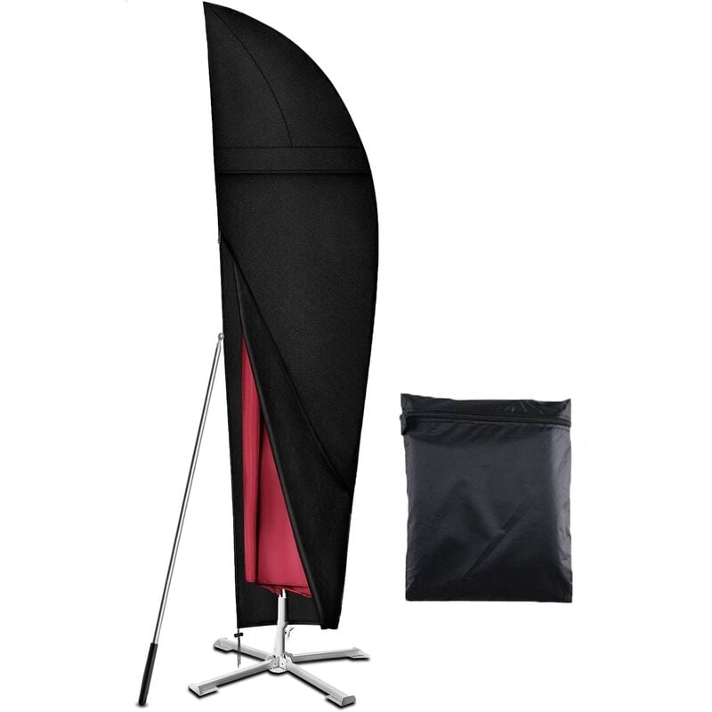 Aougo - Housse Parasol Déporté de 2,7m à 3,4m, Robuste Tissu Oxford 420D, Iimperméable, Anti-UV Housse de Protection Parasol Deporte avec Grilles