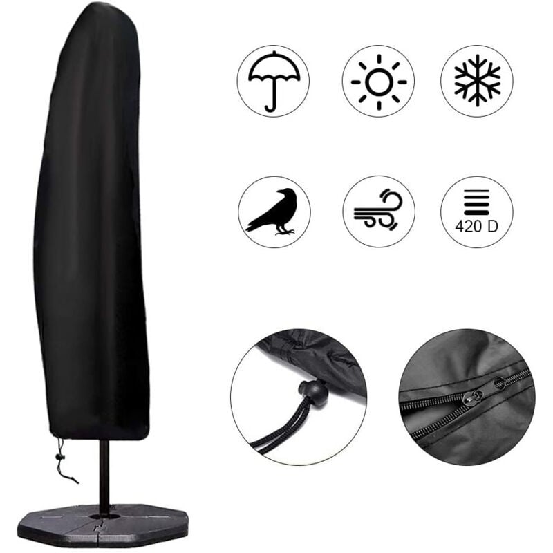 Gabrielle - Housse Parasol , Housse de Protection en Tissu Oxford 420D, Couverture de Parasol ​Imperméable, Anti-UV (265-50-70-40cm)