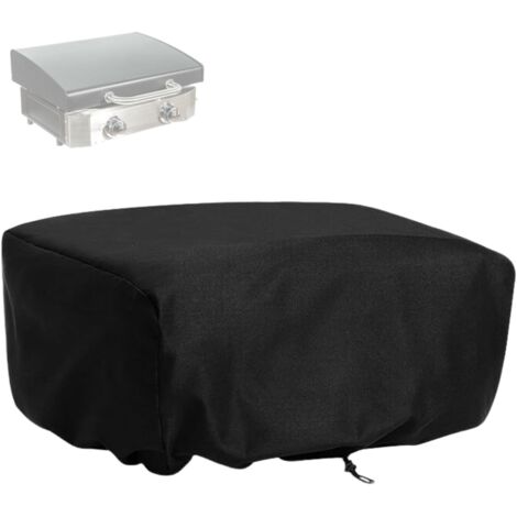 Housse Plancha Extérieur Barbecue pour Four à Pizza 55 x 55 x 27 cm en Tissu Oxford Noir Protection Imperméable Anti Poussière avec Cordon de Serrage Accessoires