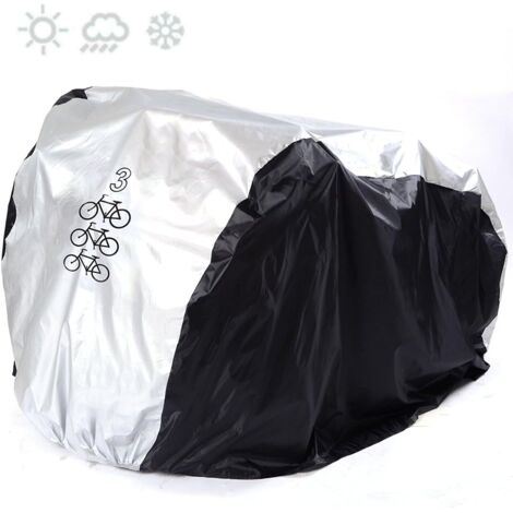 Housse pour 3 vélos, protection imperméable contre les UV, la pluie, la neige et la poussière (noire)-AquaForge