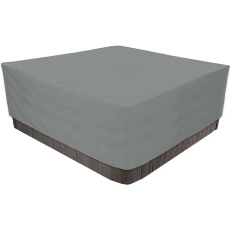 Housse pour Bain À Remous Carrée De Jardin, Bache Protection Piscine en Tissu Oxford 210D Étanche Protector-Spa - Imperméable, Anti-poussière, Anti-UV-Gray Gris200x200x85cm Gray Gris 200x200x85cm