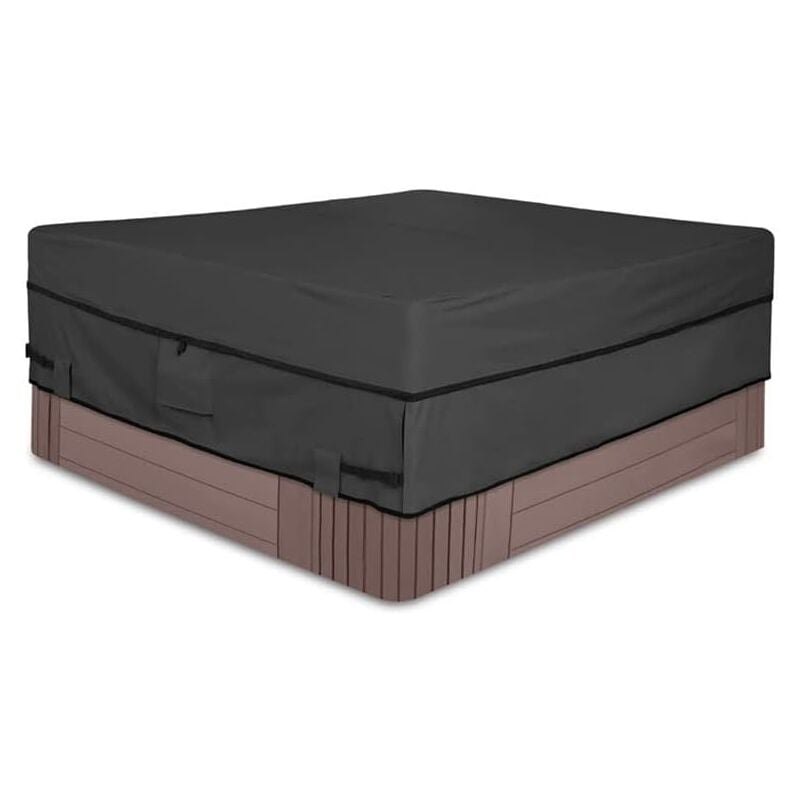 Housse pour Bain à Remous Carrée de Jardin - Polyester 210D imperméable et résistant aux intempéries avec revêtement en pvc - Gris anthracite 76 x 76