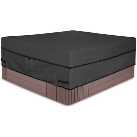 Housse pour Bain à Remous Carrée de Jardin - Polyester 210D imperméable et résistant aux intempéries avec revêtement en PVC - Gris anthracite 76 x 76 x 20 po