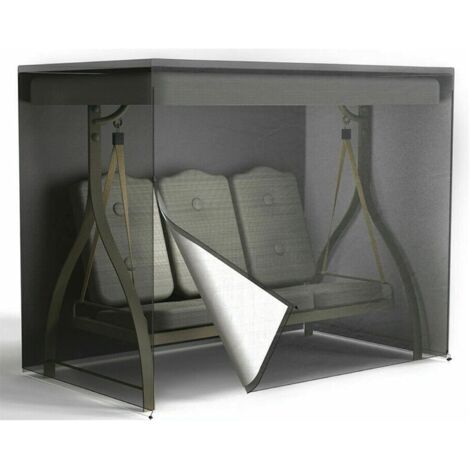 Housse pour balancelle de terrasse, protection des meubles d'extérieur avec design coupe-vent sécurisé avec accès à fermeture éclair pour sièges de jardin (140x 66 x 91 cm)