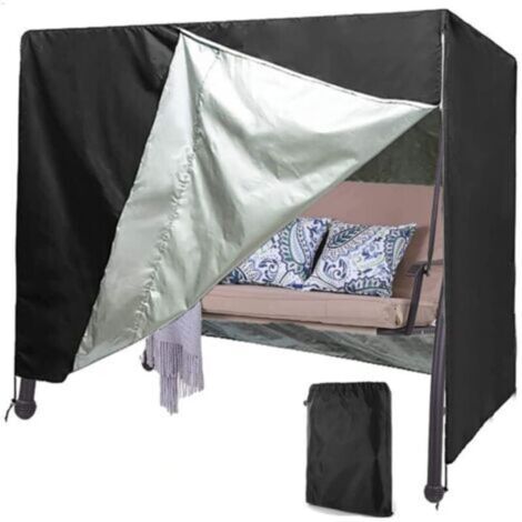 Housse pour balancelle de terrasse, protection des meubles d'extérieur avec design coupe-vent sécurisé avec accès à fermeture éclair pour sièges de jardin (220 x 125 x 170 cm)