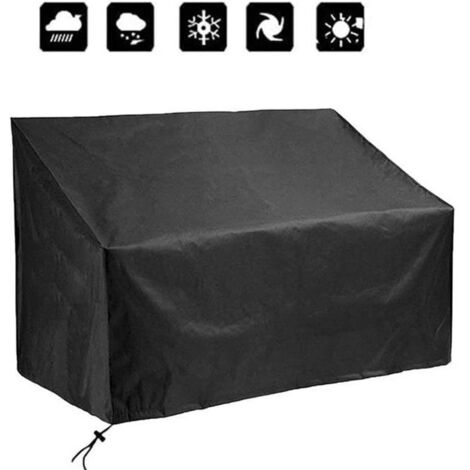 Housse pour Banc de Jardin 2 Places, Housse de Protection pour Banc 2 Places, Imperméable Anti-UV et Anti-poussière 134x66x89CM