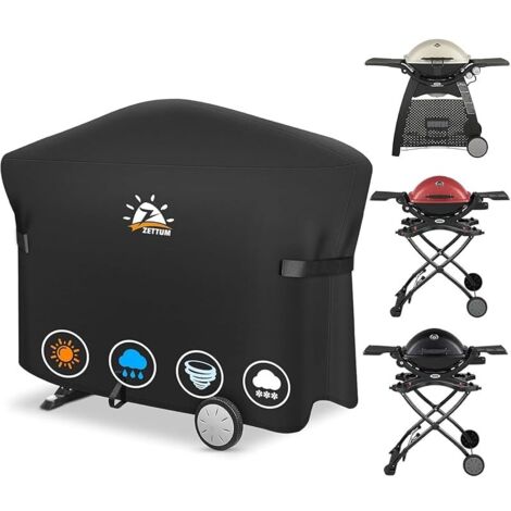 Housse pour Barbecue Exterieur pour Weber Q2000/3000 Serie, 7112 Housse pour Barbecue Robuste et imperméable Barbecue Bâche de Protection BBQ (144 L x 57 W x 99 H CM)
